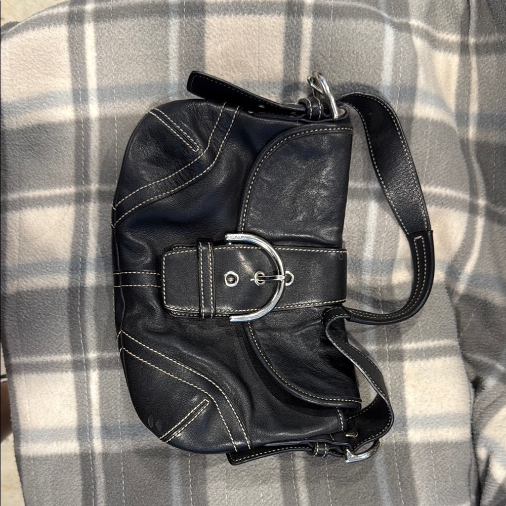 Coach Black Leather Shoulder Bag